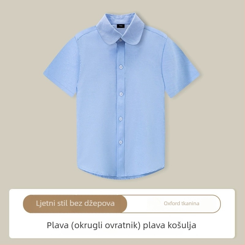 Dječja majica s kratkim rukavima, korejski stil, okrugli ovratnik, 100% pamuk, uzorci: pruge, karo, jednobojna, slova