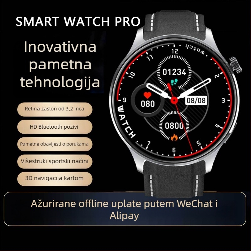 Watch5 pametni sat s 3D navigacijom, dvostruko plaćanje, NFC, magnetsko punjenje, mjerenje otkucaja srca