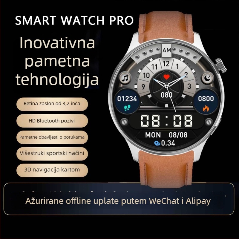 Watch5 pametni sat s 3D navigacijom, dvostruko plaćanje, NFC, magnetsko punjenje, mjerenje otkucaja srca