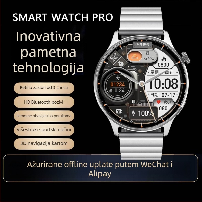 Watch5 pametni sat s 3D navigacijom, dvostruko plaćanje, NFC, magnetsko punjenje, mjerenje otkucaja srca