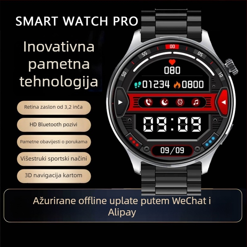 Watch5 pametni sat s 3D navigacijom, dvostruko plaćanje, NFC, magnetsko punjenje, mjerenje otkucaja srca