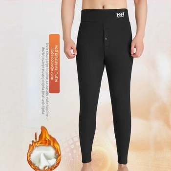 Unisex hlače od poliestera s velurom iznutra, visoki struk, uski kroj, održavaju toplinu, umjerena debljina (181-200 g/m²)