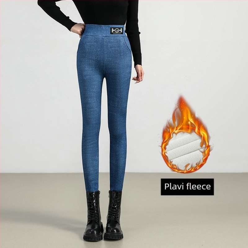Unisex hlače od poliestera s velurom iznutra, visoki struk, uski kroj, održavaju toplinu, umjerena debljina (181-200 g/m²)