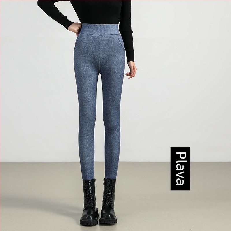 Unisex hlače od poliestera s velurom iznutra, visoki struk, uski kroj, održavaju toplinu, umjerena debljina (181-200 g/m²)