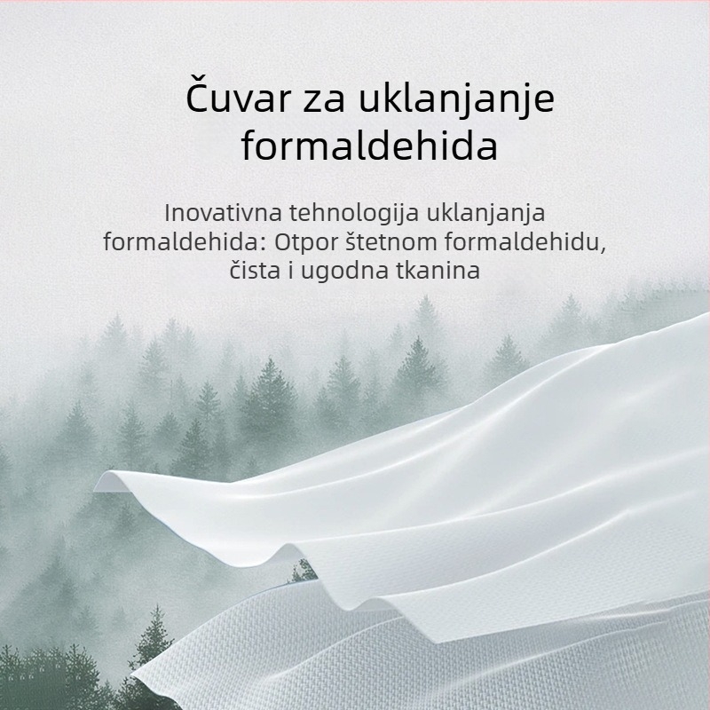 Košulja od vune i modalnog materijala, antibakterijska i uklanjanje aldehida, duge rukave, kvadratni ovratnik, bez peglanja.