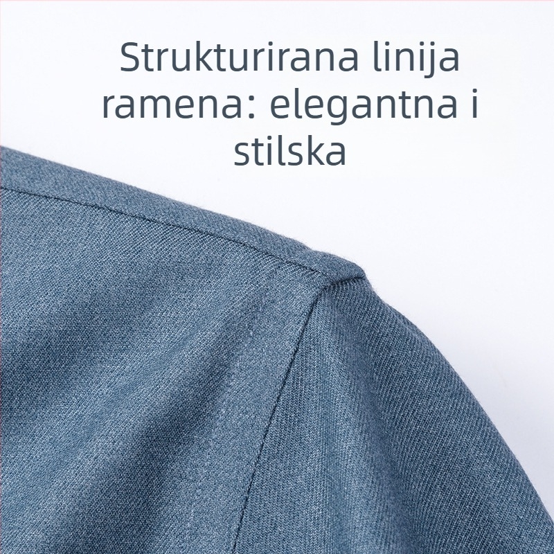 Košulja od vune i modalnog materijala, antibakterijska i uklanjanje aldehida, duge rukave, kvadratni ovratnik, bez peglanja.