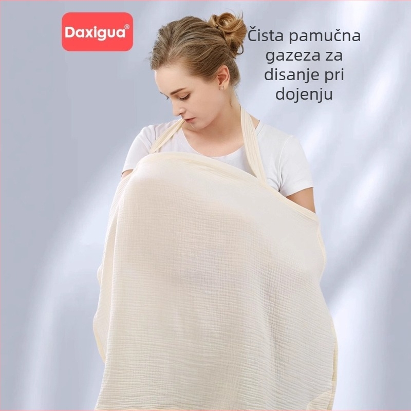 Pokrov za dojenje od čistog pamuka (>95%), unisex, diskretan pokrov za novorođenčad do 1 godine, za vanjsku uporabu