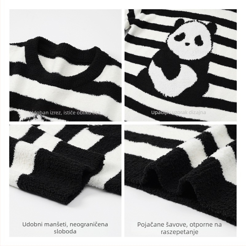 Tehničke noćne haljine za trudnice od polvelura s fleece podstavom, dugi rukavi, okrugli ovratnik, dugačak kroj