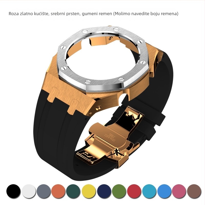 Kućište za sat s silikonskim remenom GA2100/GM2100 GMAS-2100, četvrta generacija, nehrđajući čelik