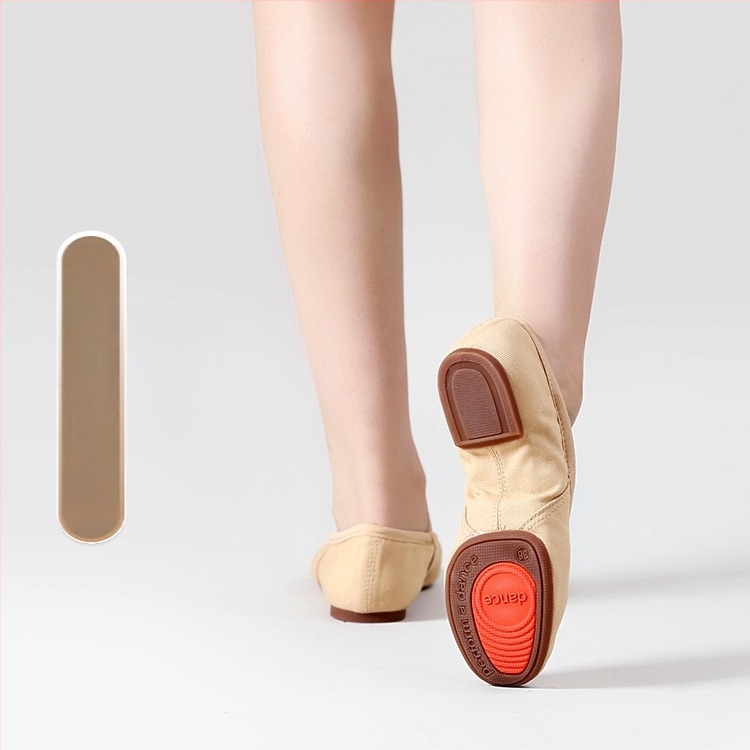 Plesne cipele za odrasle žene, bez vezica, mekana đon, platneni gornji dio, gumeni đon, prozračna.