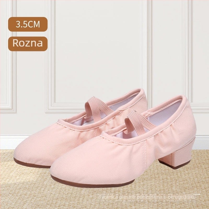 Plesne cipele za odrasle žene, platnene gornji dio i gumena potplata, protuklizne, pogodne za balet, moderni ples i latino ples