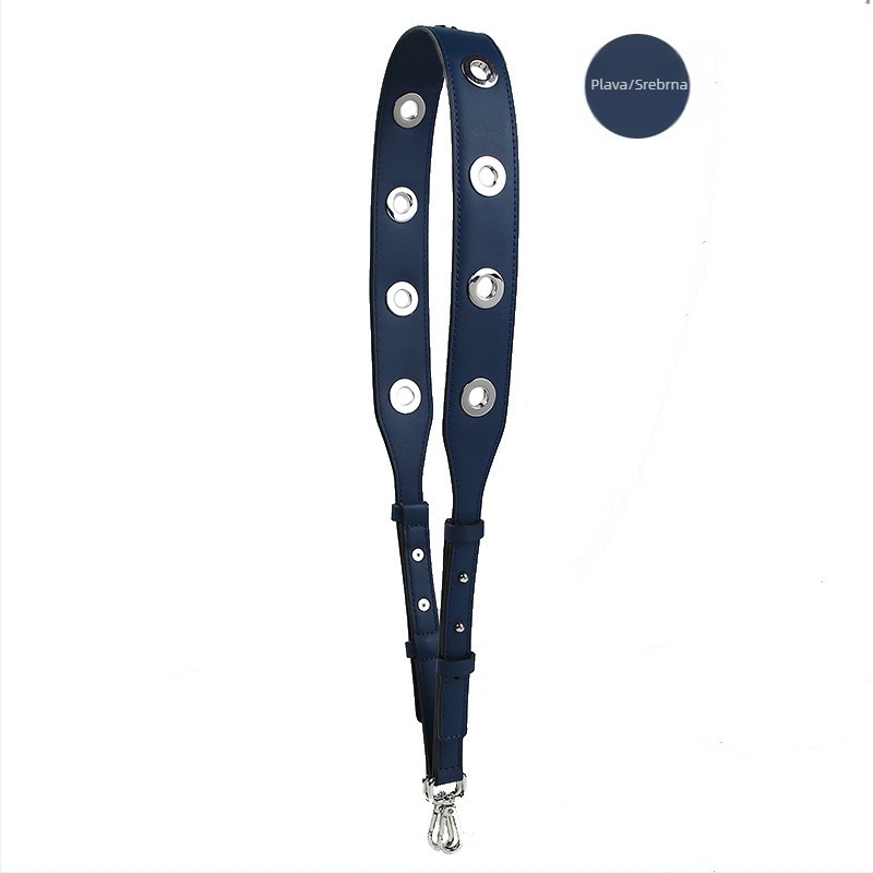 Remen za ramenu torbu, perforiran, podesiv, pretvara u crossbody ili nošenje na jedno rame, PU materijal, ulični stil