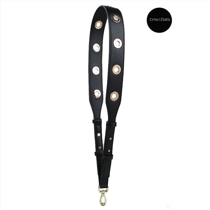 Remen za ramenu torbu, perforiran, podesiv, pretvara u crossbody ili nošenje na jedno rame, PU materijal, ulični stil