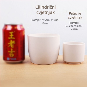 Keramička saksija za sukulente i kaktuse – ručno izrađena, lagano pečena, za stolnu ili podnu upotrebu, jednostavan stil