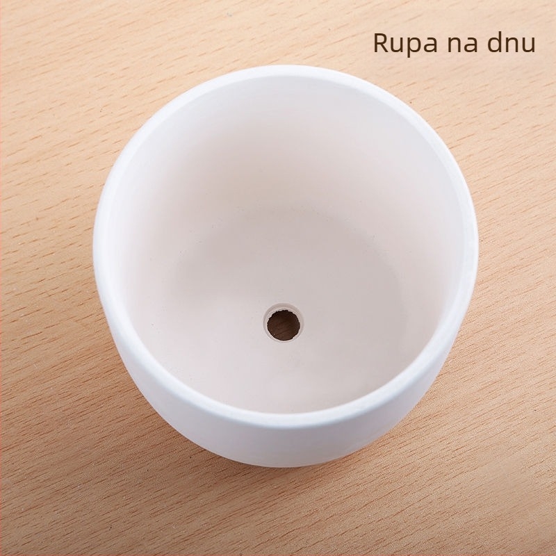 Keramička saksija za sukulente i kaktuse – ručno izrađena, lagano pečena, za stolnu ili podnu upotrebu, jednostavan stil