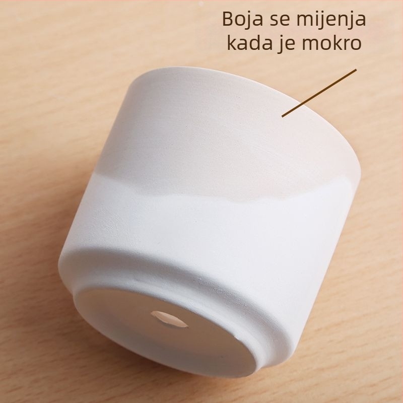 Keramička saksija za sukulente i kaktuse – ručno izrađena, lagano pečena, za stolnu ili podnu upotrebu, jednostavan stil