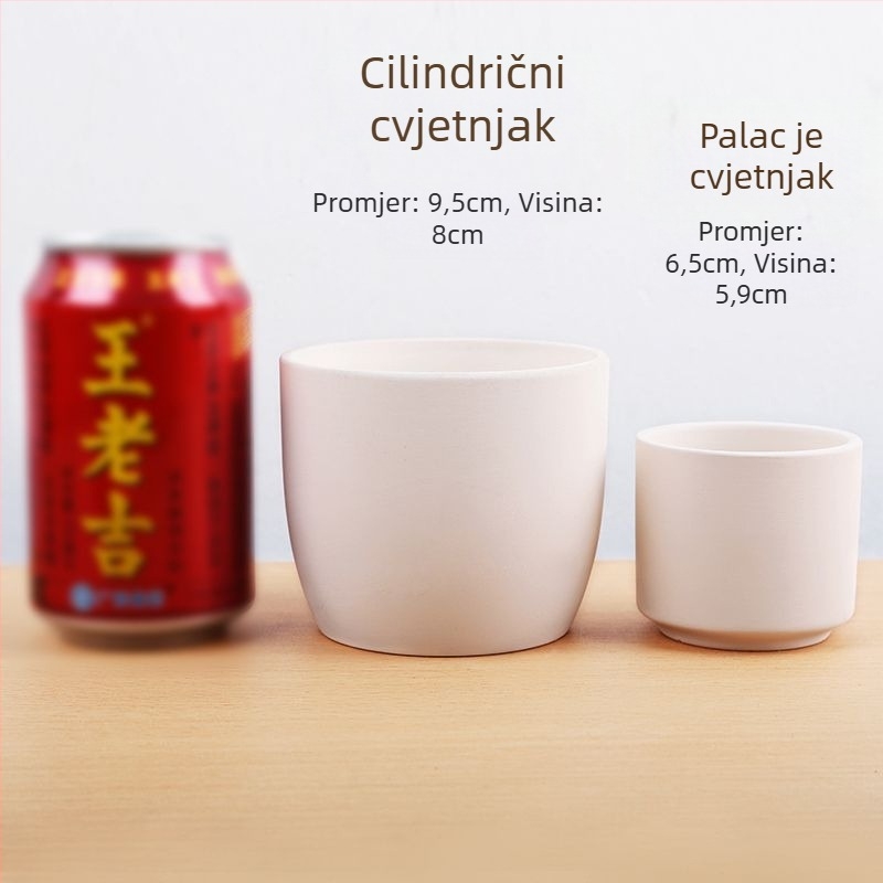 Keramička saksija za sukulente i kaktuse – ručno izrađena, lagano pečena, za stolnu ili podnu upotrebu, jednostavan stil