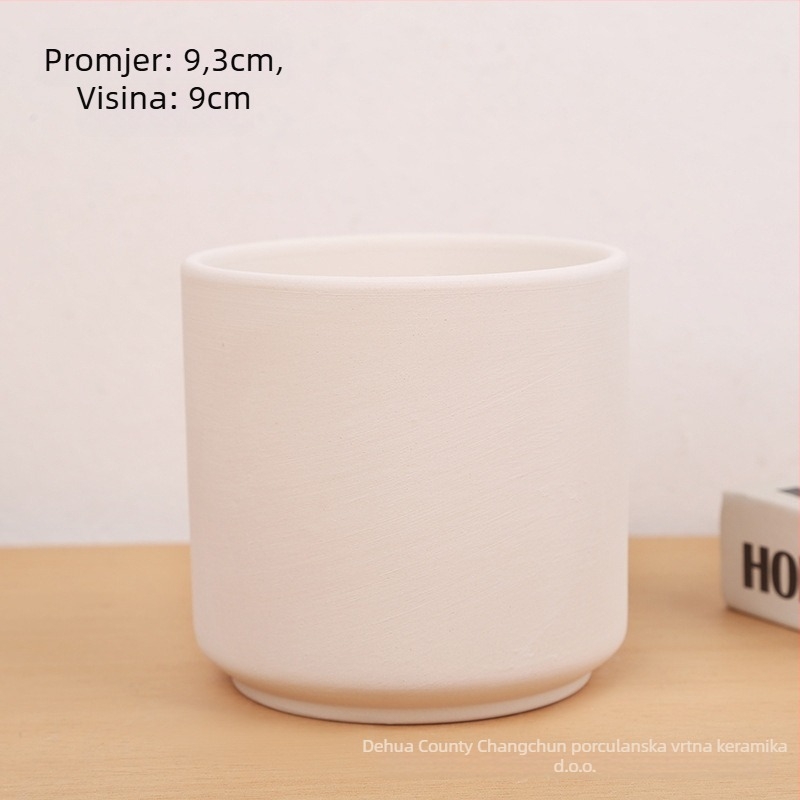 Keramička saksija za sukulente i kaktuse – ručno izrađena, lagano pečena, za stolnu ili podnu upotrebu, jednostavan stil