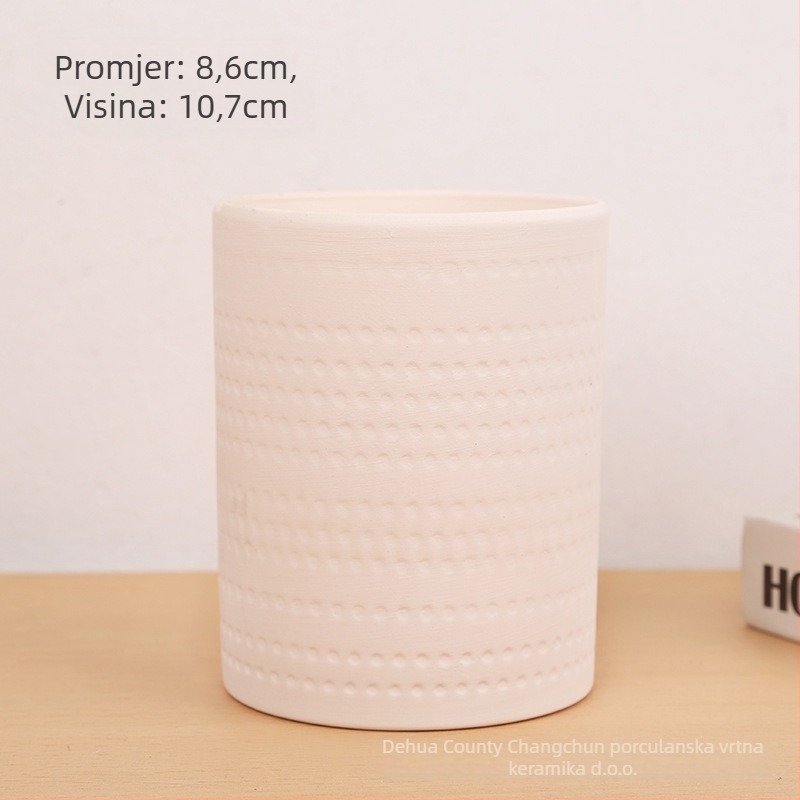 Keramička saksija za sukulente i kaktuse – ručno izrađena, lagano pečena, za stolnu ili podnu upotrebu, jednostavan stil