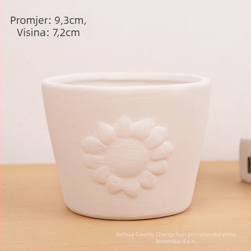 Keramička saksija za sukulente i kaktuse – ručno izrađena, lagano pečena, za stolnu ili podnu upotrebu, jednostavan stil