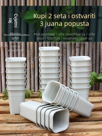 Kvadratna plastična posuda za sukulente i kaktuse | Podna uporaba | Jednostavan stil | Domaće vrtlarstvo