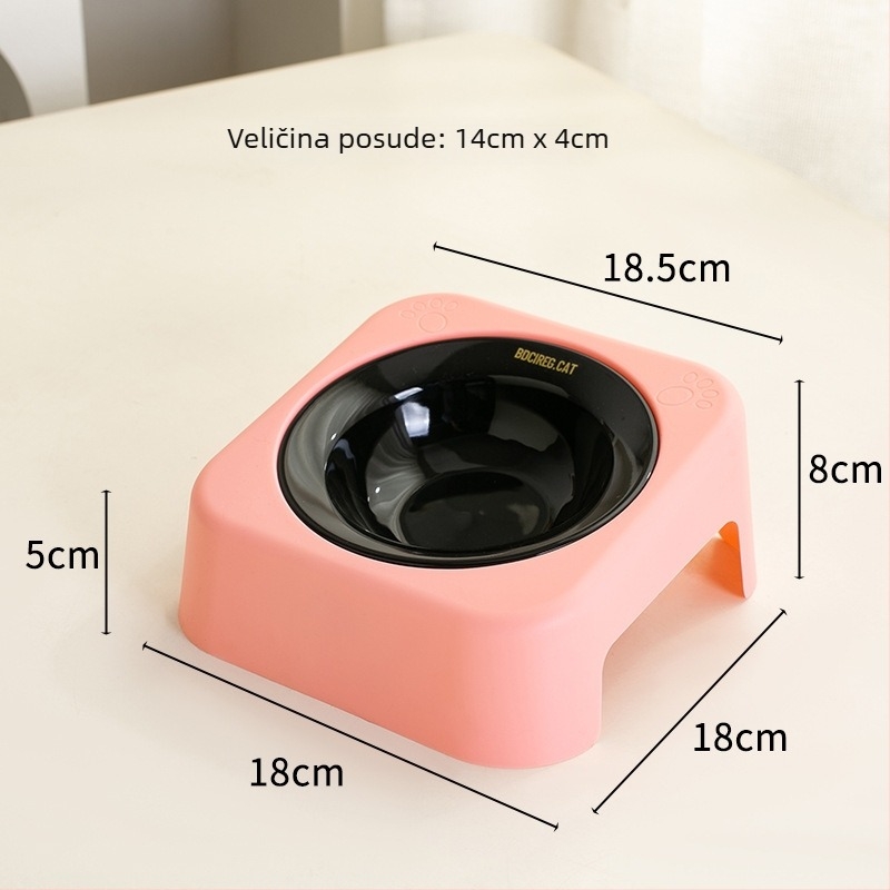 Keramička posuda za mačke s nosačem, dizajn UFO, plitak otvor — Marka Knowledge; Materijal: keramika; Za mačke; Hrana za kućne ljubimce