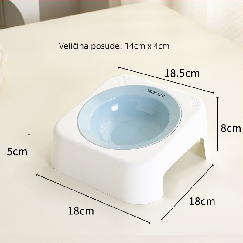 Keramička posuda za mačke s nosačem, dizajn UFO, plitak otvor — Marka Knowledge; Materijal: keramika; Za mačke; Hrana za kućne ljubimce