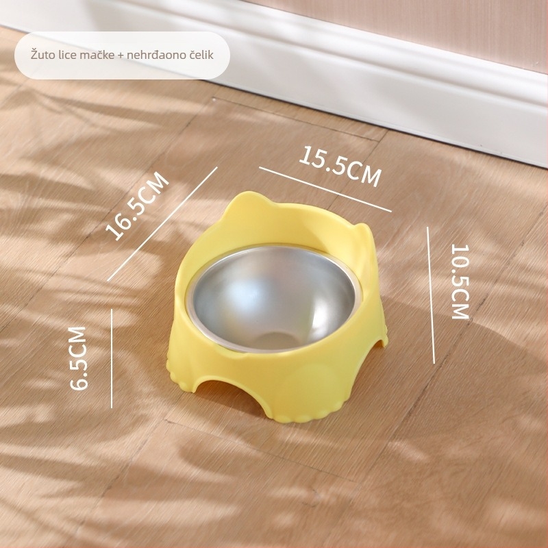 Zidna posuda za hranjenje mačaka, plastična osnova s keramičkim ili nehrđajućim čeličnim posudom, dizajn koji štedi prostor