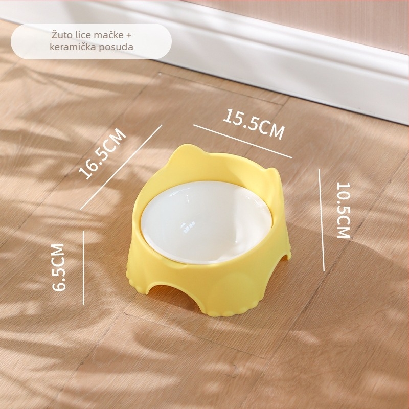 Zidna posuda za hranjenje mačaka, plastična osnova s keramičkim ili nehrđajućim čeličnim posudom, dizajn koji štedi prostor