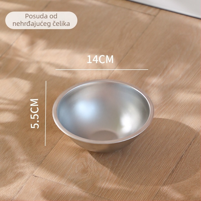 Zidna posuda za hranjenje mačaka, plastična osnova s keramičkim ili nehrđajućim čeličnim posudom, dizajn koji štedi prostor