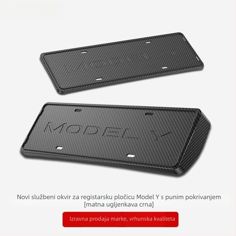 Okvir registarske pločice Tesla Model Y i Model 3 – plastični, zaštitni, kompatibilan Model Y/Model 3