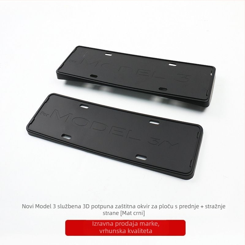 Okvir registarske pločice Tesla Model Y i Model 3 – plastični, zaštitni, kompatibilan Model Y/Model 3