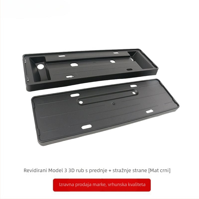 Okvir registarske pločice Tesla Model Y i Model 3 – plastični, zaštitni, kompatibilan Model Y/Model 3