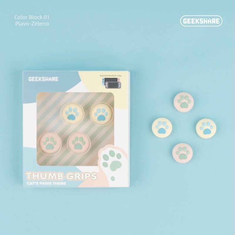 Nintendo Switch Lite silikonske kapice za joystick s uzorkom mačjih kandži – set od četiri kapice; kompatibilan s Nintendo Switch i Switch Lite; težina oko 19 g