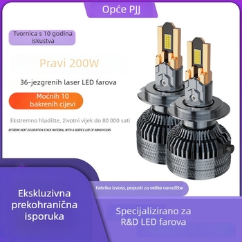 Automobilsko LED prednje svjetlo, 200W, 12V, 39800LM, IP68, kompatibilno s H1/H3/H4/H7/H11/9005/9006/9012