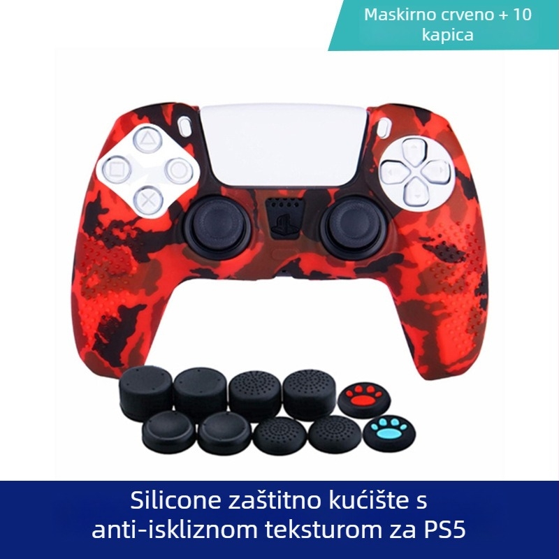 PS5 kontroler silikonska zaštitna maska s kamuflažnim granuliranim uzorkom