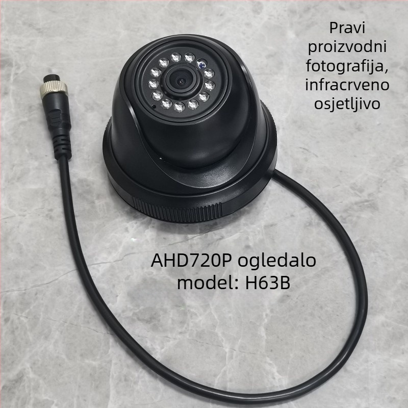 Automobilska infracrvena hemisferična kamera za četiri kanala nadzora, 1080P, AHD, 12-24V, 90° prilagodljiv, ABS kućište