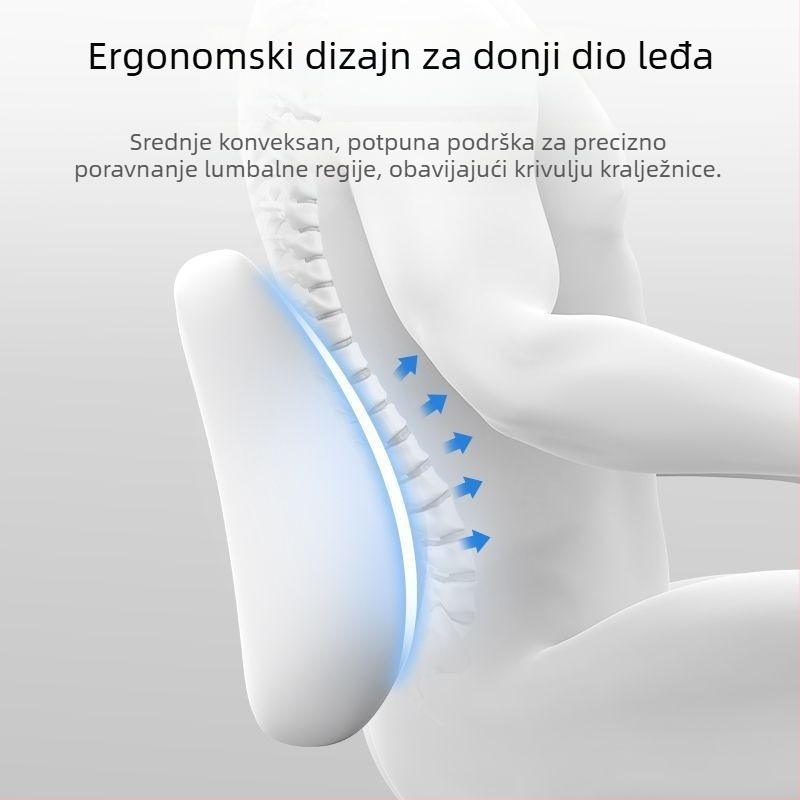 Jastuk za donji dio leđa od memory pjene za spavanje u krevetu i u automobilu, univerzalna kompatibilnost, minimalistički dizajn, umjerena prozračnost