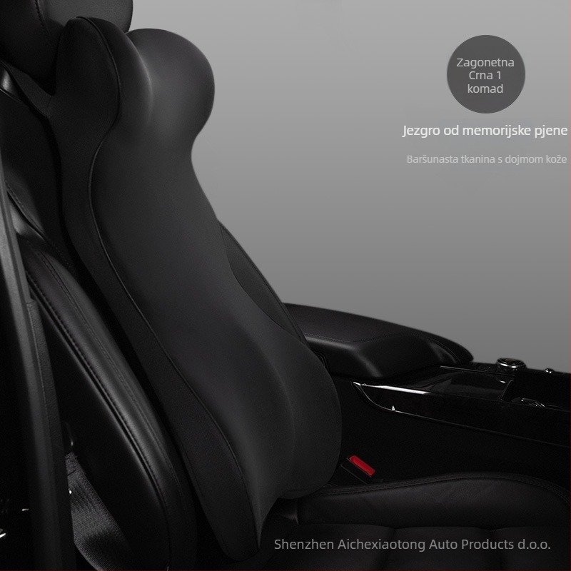 Automobilska lumbalna podrška od memorijske pjene, integrirana potpora za leđa, universalna prilagodba, mogućnost ispisa logotipa, sve sezone