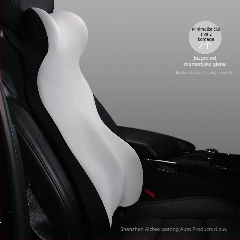 Automobilska lumbalna podrška od memorijske pjene, integrirana potpora za leđa, universalna prilagodba, mogućnost ispisa logotipa, sve sezone