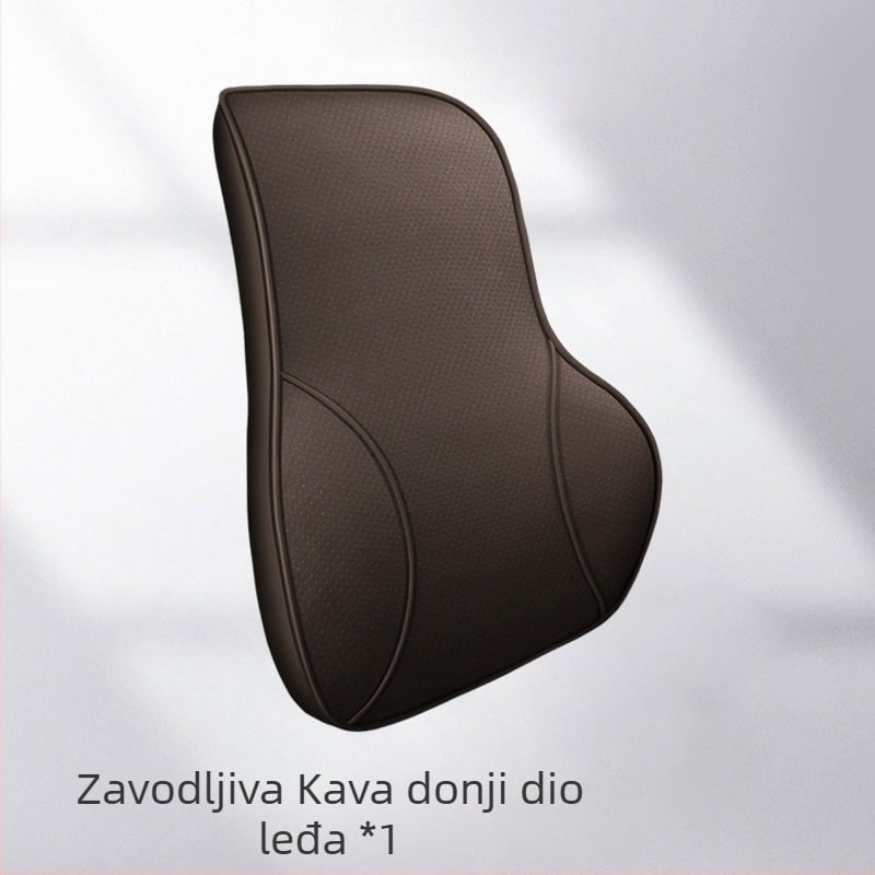 Jastuk za naslon automobila s pjenom memorijske vrste koja se polako vraća – umjetna koža, lumbalna podrška, za sve sezone, opća kompatibilnost