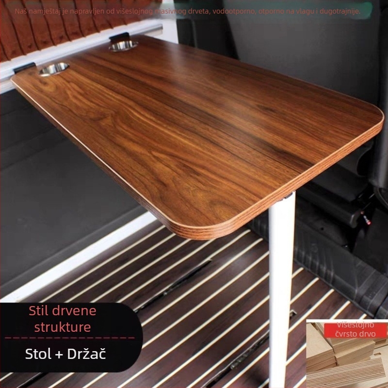 Zidni sklopivi drveni stol za automobil – univerzalno skladištenje (Materijal: Drvo; Instalacija: Zidno montiranje; Tip: Sklopivi stol; Kompatibilnost: Univerzalna)