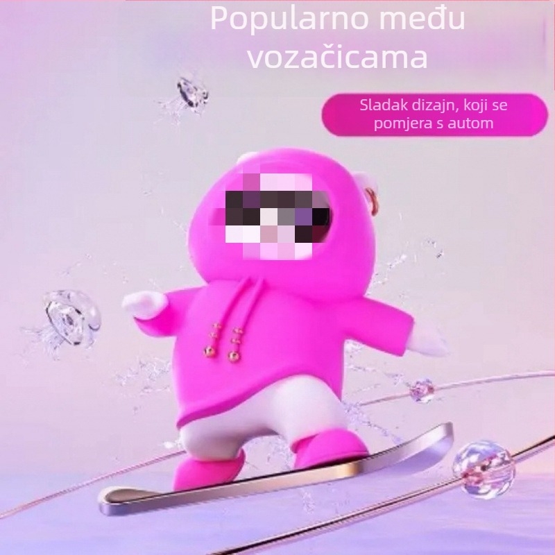 Ukras za ploču automobila s medvjedom na skejtu, crtani stil, legura, životinjski dizajn