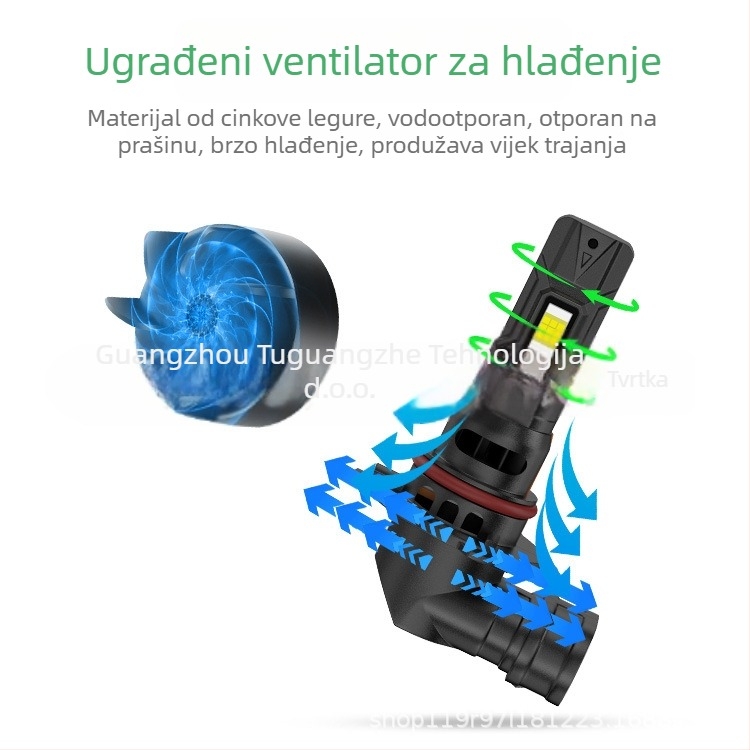 Set LED prednjih svjetala automobila — kompatibilan s više modela (H1/H3/H4/H7/H11/9005/9006/9012), 6000K, 35W, 12-24V, IP67