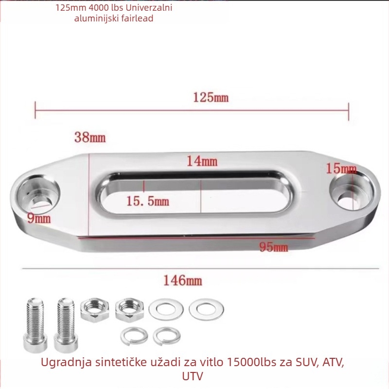 Happy vodilni blok vitle za terenska vozila — aluminijski vodilni blok, okvir za užad i pribor za ograničavanje užeta