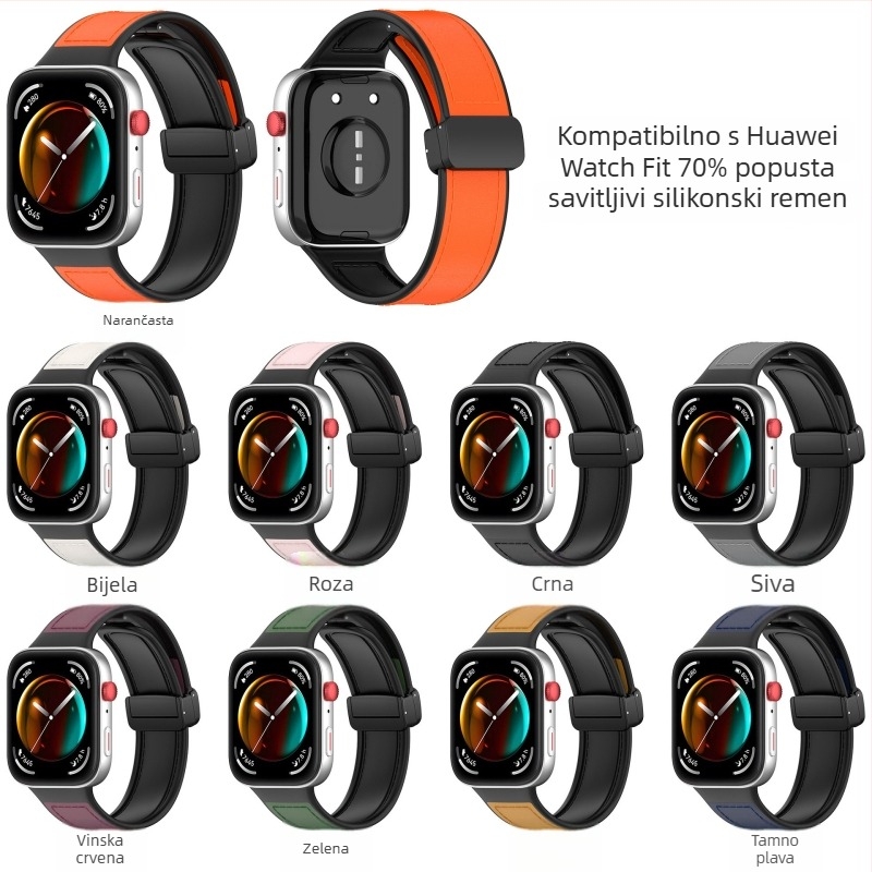 Silikonasti magnetski remen za Huawei Fit3 sa sklopivom kopčom (0.04 kg)
