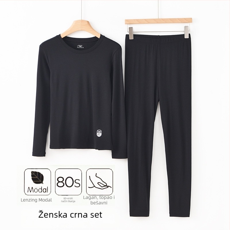 Unisex set termo donjeg rublja od modala za jesen-zimu, 92% modal, 8% spandex, umjerena toplina, težina tkanine 210 g
