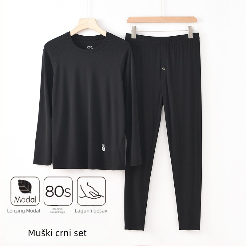 Unisex set termo donjeg rublja od modala za jesen-zimu, 92% modal, 8% spandex, umjerena toplina, težina tkanine 210 g