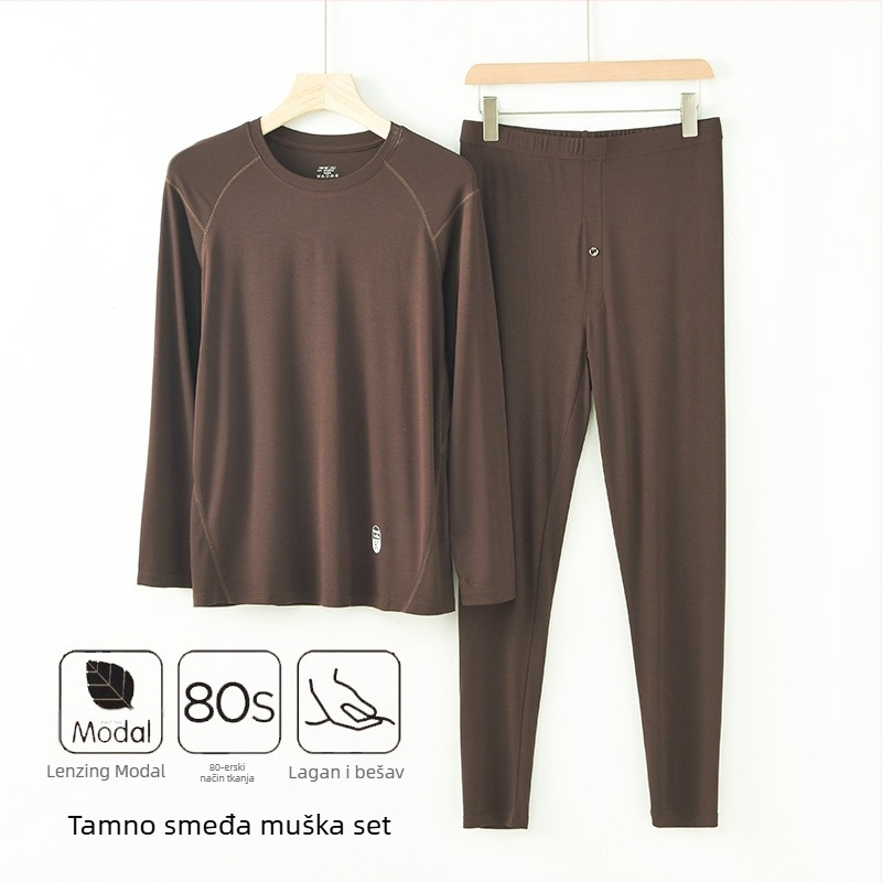 Unisex set termo donjeg rublja od modala za jesen-zimu, 92% modal, 8% spandex, umjerena toplina, težina tkanine 210 g