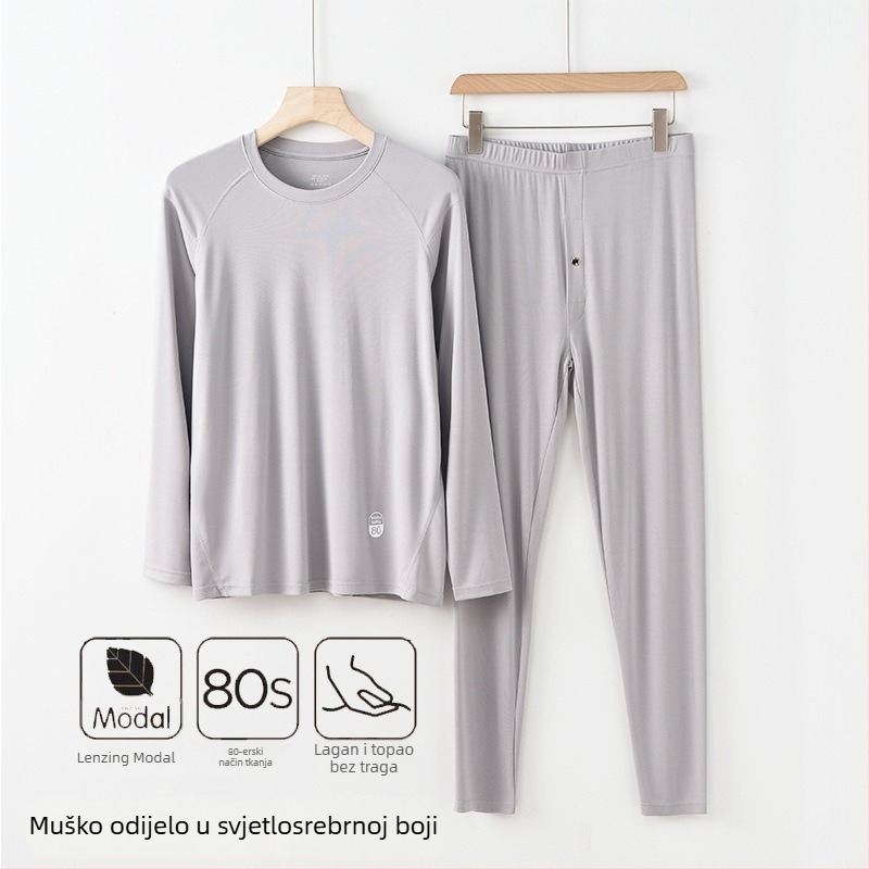 Unisex set termo donjeg rublja od modala za jesen-zimu, 92% modal, 8% spandex, umjerena toplina, težina tkanine 210 g